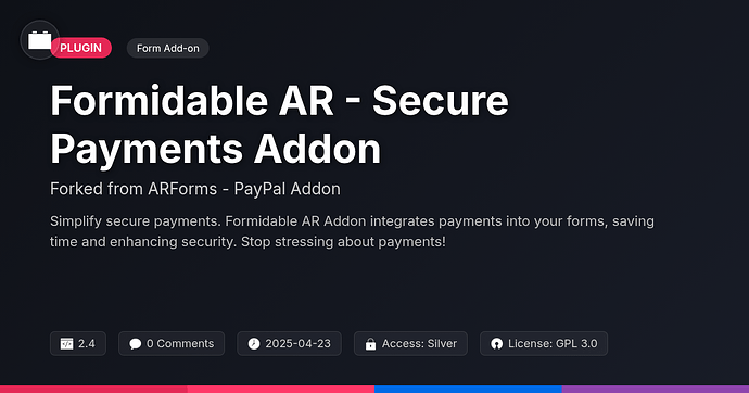 Formidable AR - Secure Payments Addon